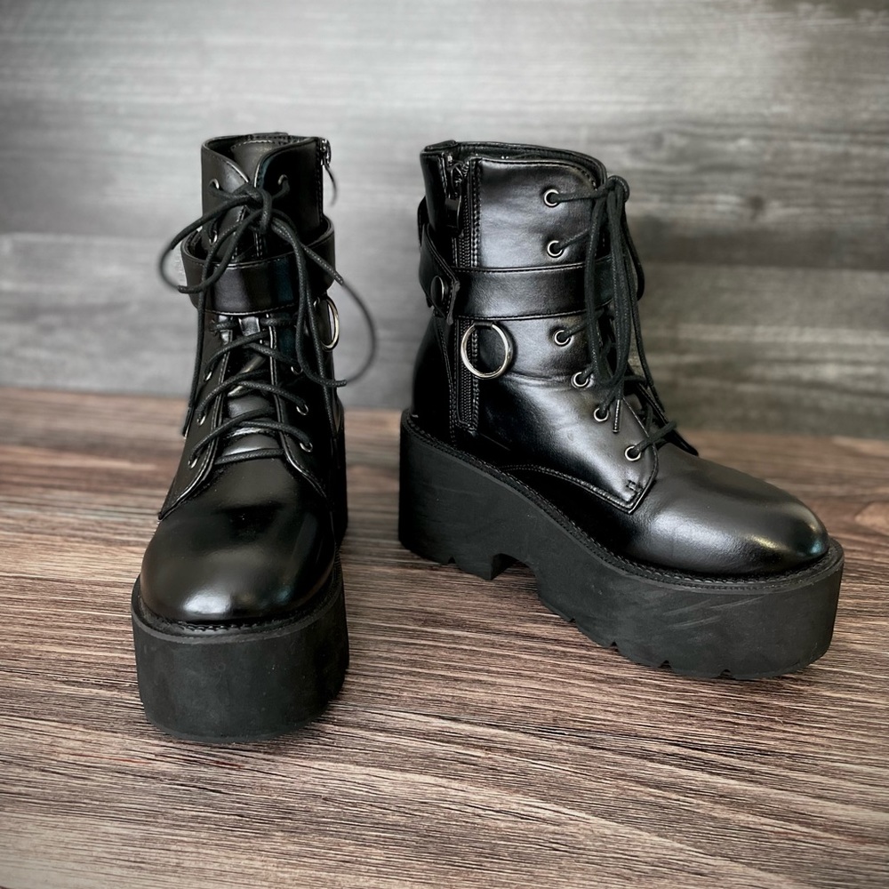 Combat Platform Ankle Boots